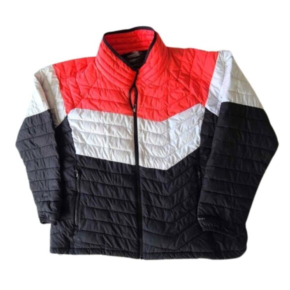 Mens Columbia XXL Colorblock Quilted Puffer Jacket Ski Coat Winter Hiking Camp - Picture 1 of 4